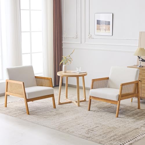 Linen Fabric Accent Chair Set of 2 Beige G85612