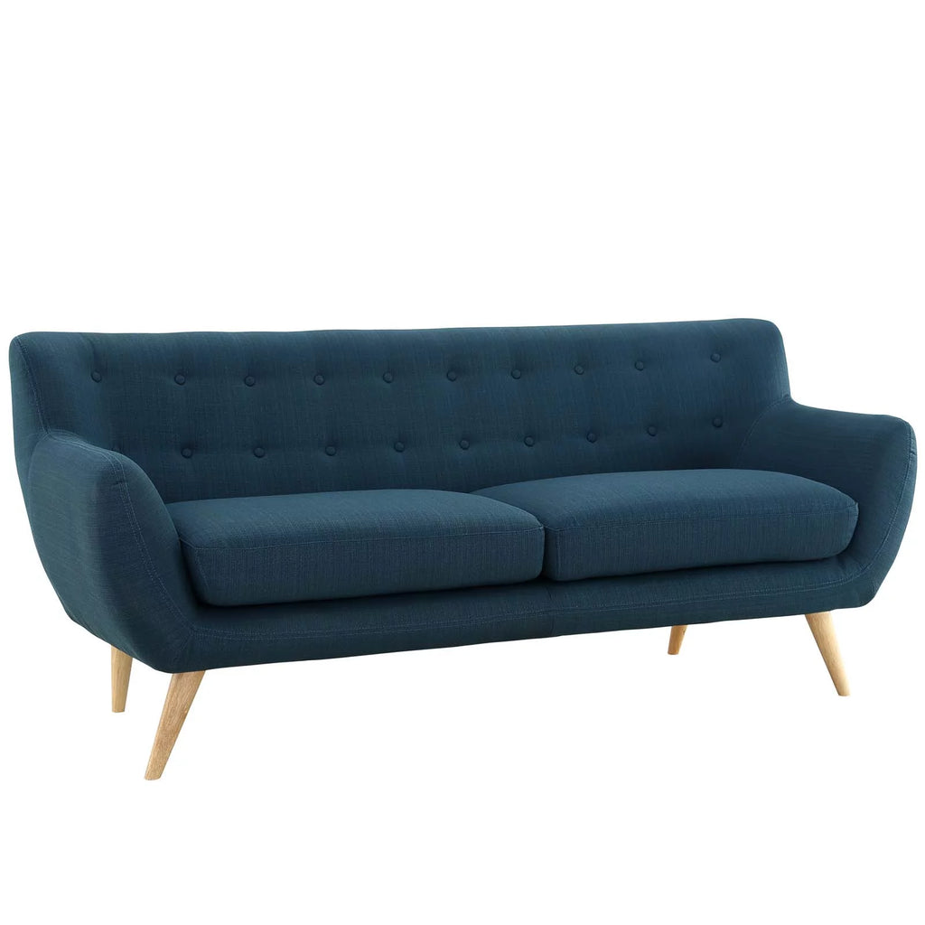 Navy Blue Fabric Armchair and Sofa Set C7177
