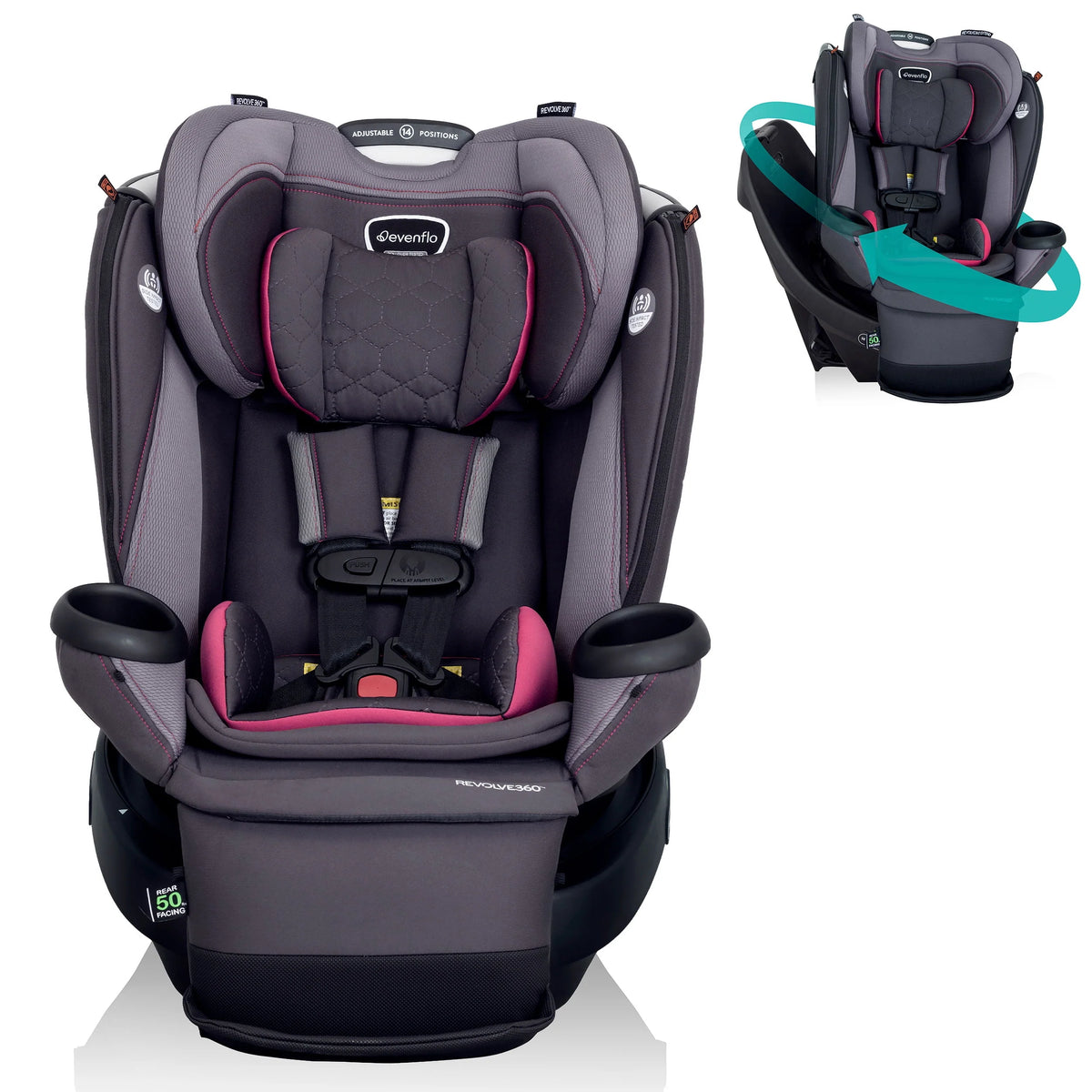 All-in-One Rotational Car Seat with Quick Clean Cover K9618