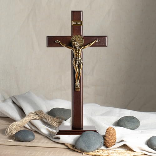 Wooden Crucifix Cross with Detachable Stand 10 Inch C966154