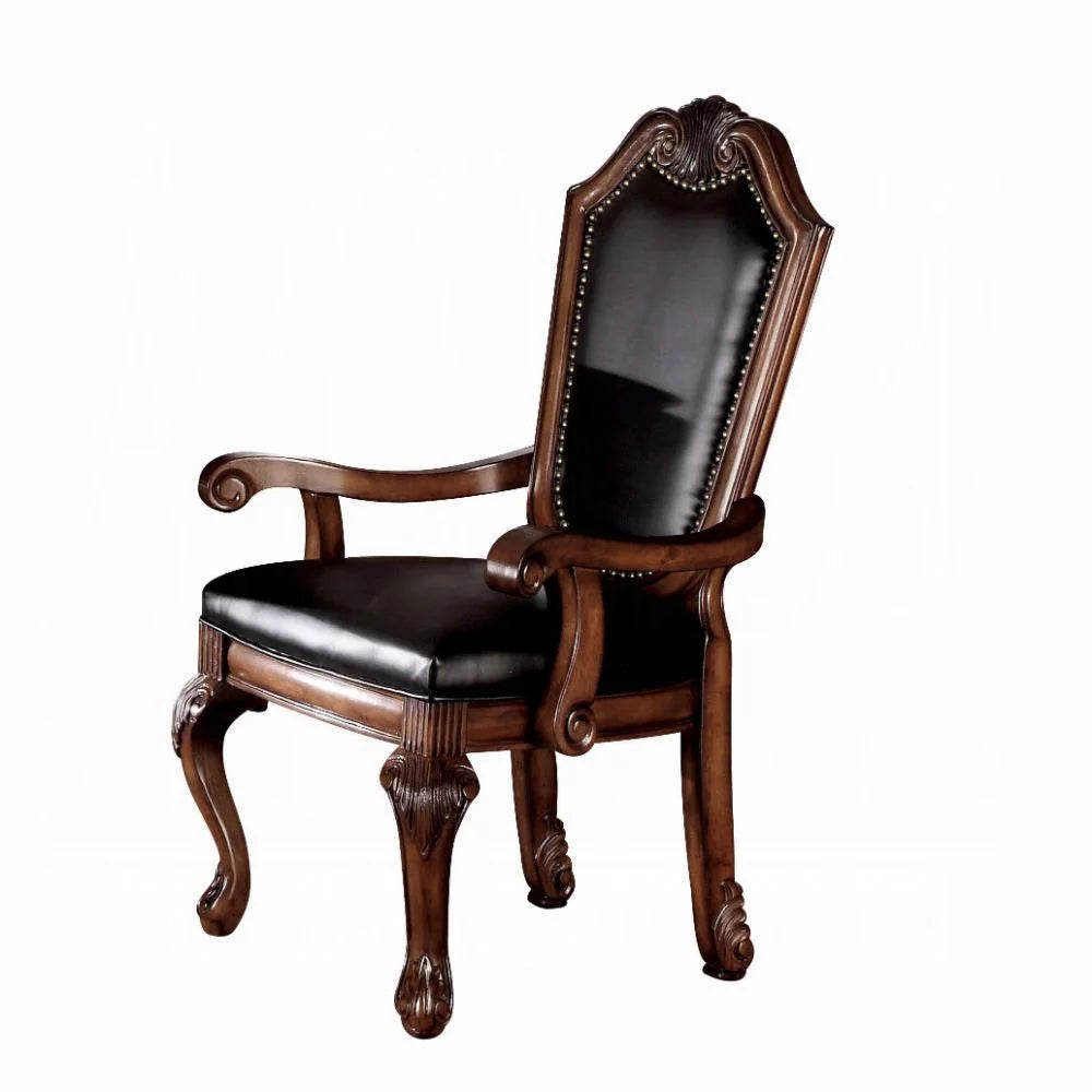Black PU Cushion Arm Chair Set of 2 B71633