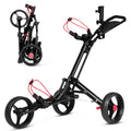 Foldable 3 Wheel Steel Golf Push Cart with Umbrella Holder K375