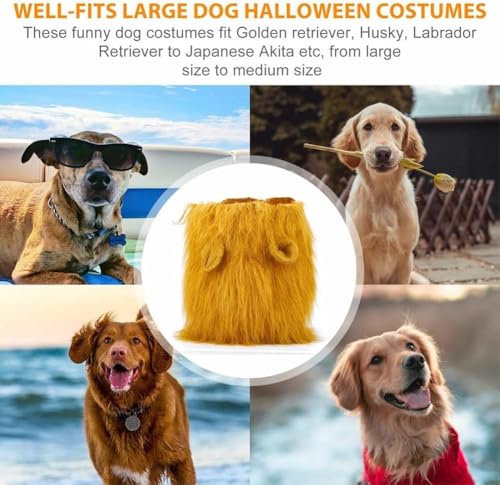 Adjustable Dog Lion Mane Costume X4313