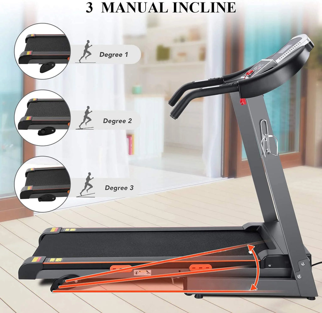 Electric Foldable Treadmill 2.5 HP 3 Levels Incline H216