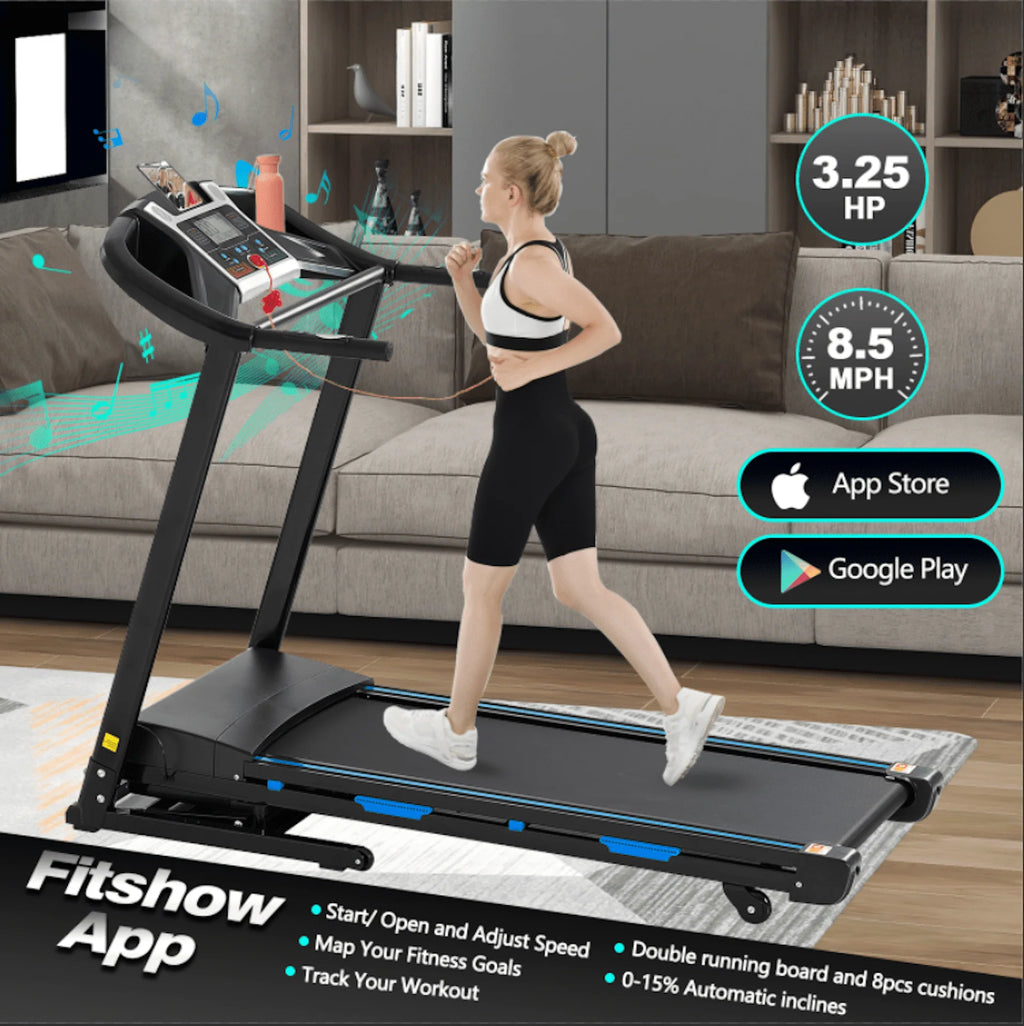 Electric Folding Treadmill 3.25 HP with LCD Display I786