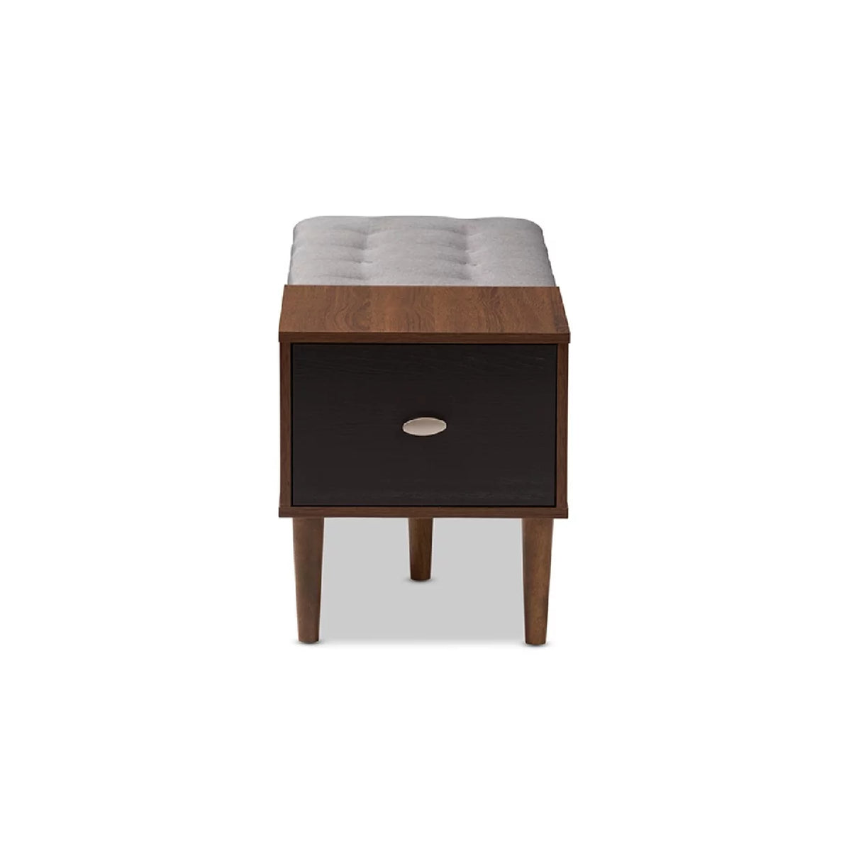 Oak and Dark Brown Wood 1-drawer Storage Bench A331