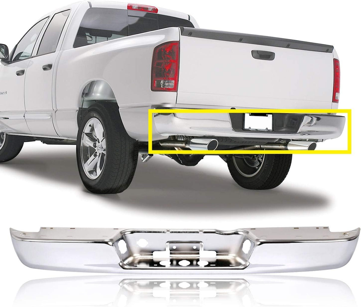 Rear Bumper Chrome Face Bar Steel Pickup Replacement P387121