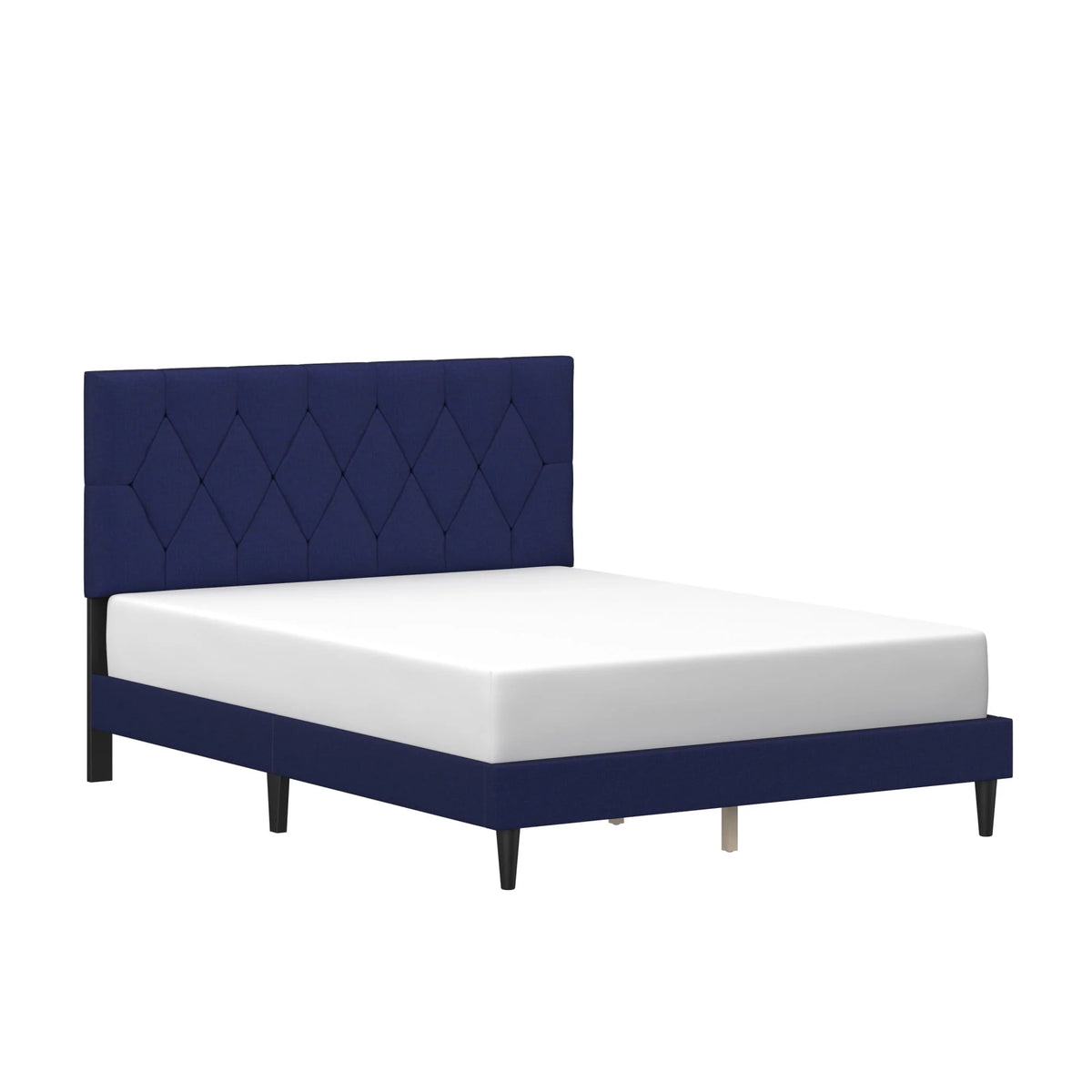 Gray Diamond Tufted Upholstered Queen Platform Bed M730618