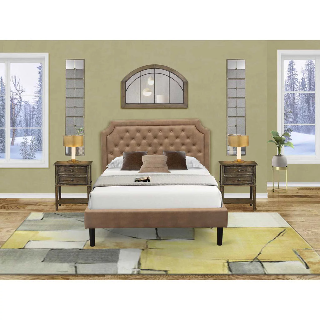 Wood Full Platform Bed C4937
