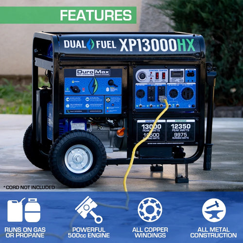 13,000 Watt Dual Fuel Portable Generator Q896