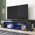57 Inch LED TV Stand with Glass Shelves Z528301