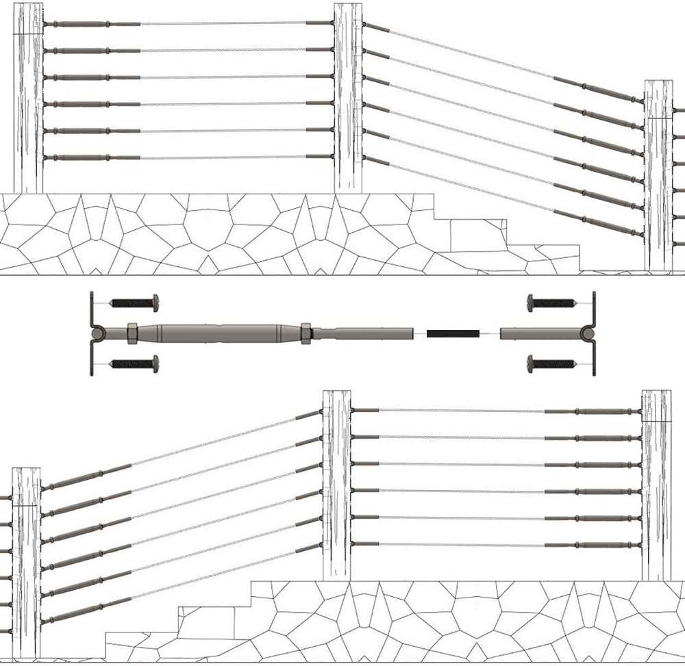 12 Pack T316 Stainless Steel Cable Railing Kits Q218346