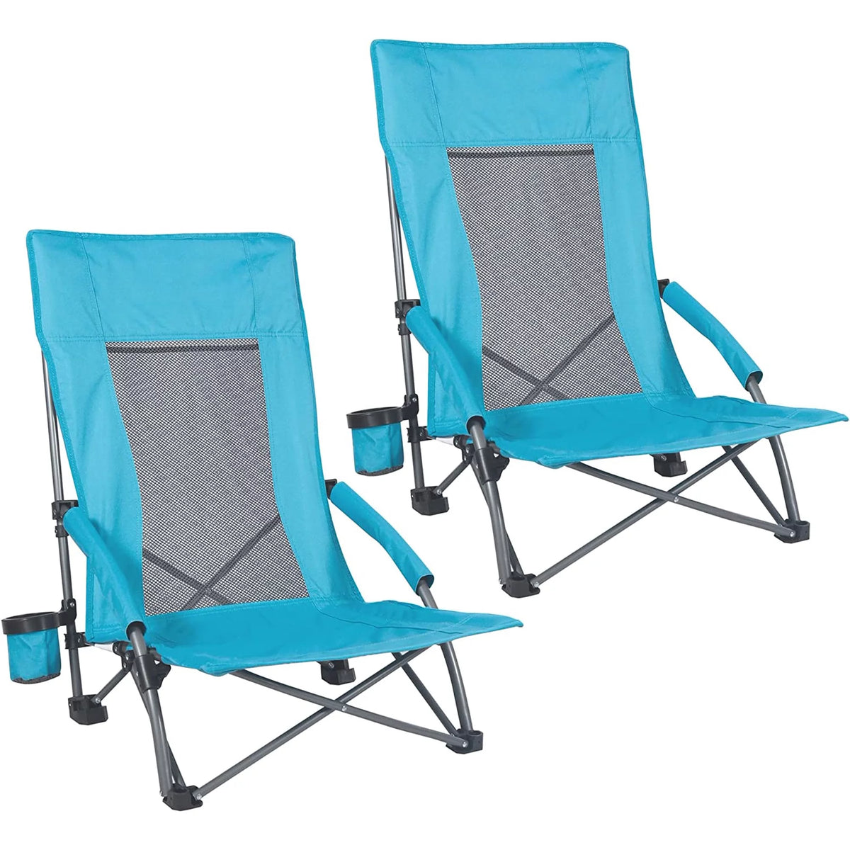 Light Blue Folding Beach Chair 2 Pack E8728