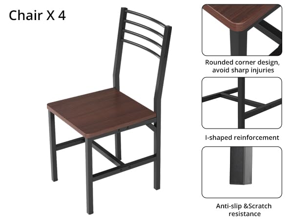 Extendable 5-Piece Dining Table Set with 4 Chairs Q801894