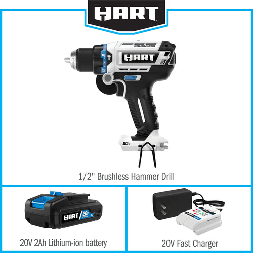 20-Volt Brushless 1/2 Inch Hammer Drill Kit H96382