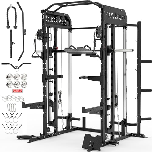 Smith Machine Power Cage with Dual Pulley System and Leg Press Attachment G3986