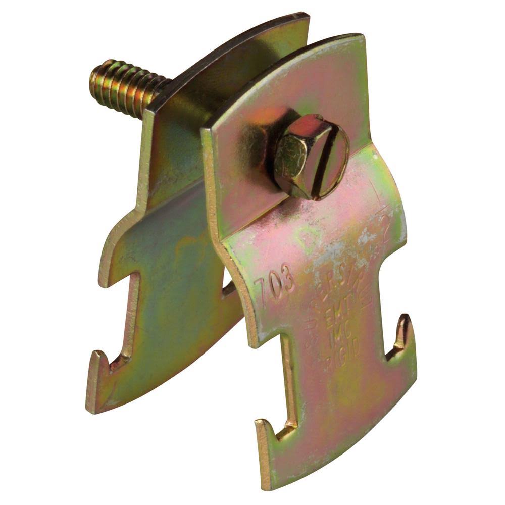 6-3/8 in. Gold Galvanized Strut Pipe Clamp D122