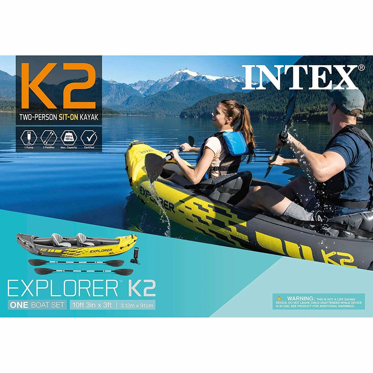 Inflatable Kayak with Oars and Hand Pump M3605