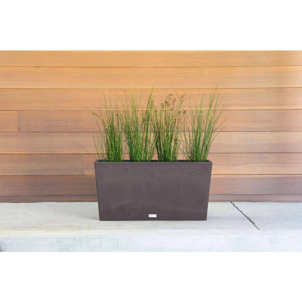 Espresso Plastic Long Trough Planter K8334