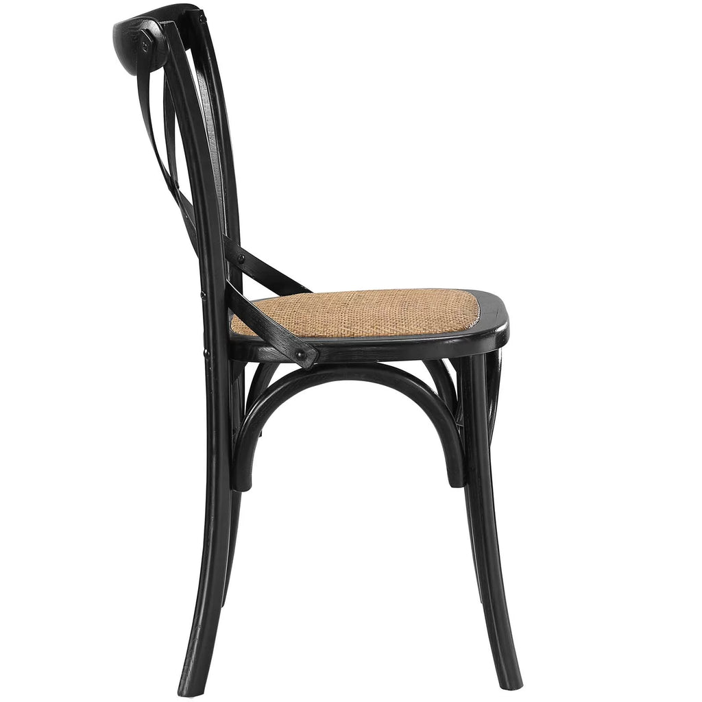 Black Wood Dining Chair Set of Four D201015