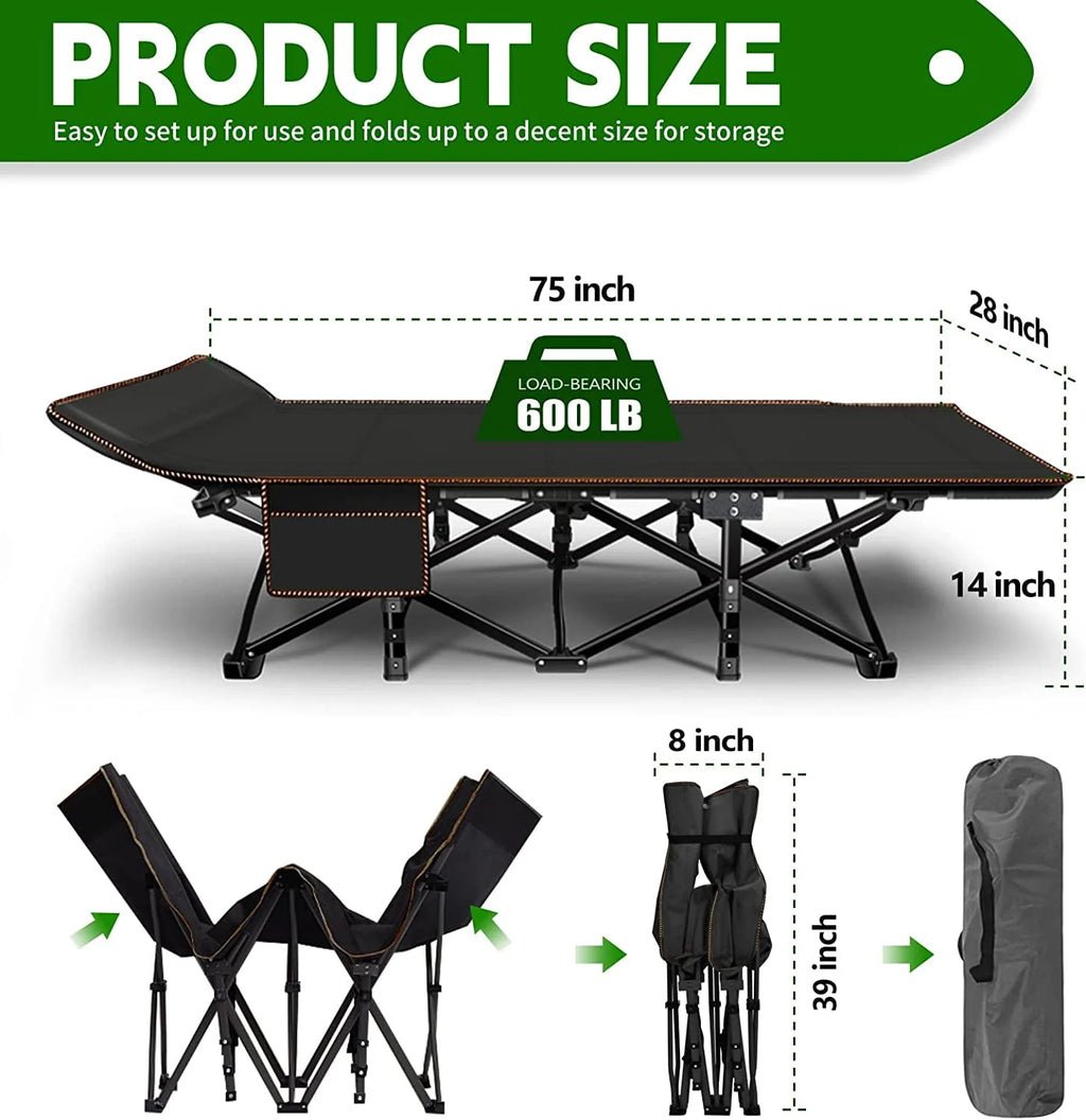 Folding Camping Cot 2 Pack with Carry Bag Z907006