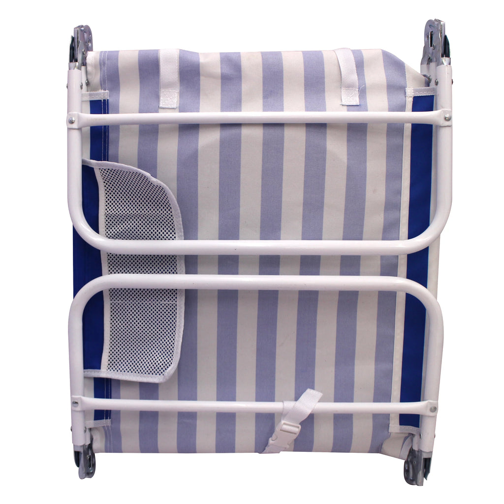 Blue & White Stripe Folding Beach Lounger 2-Pack I42607