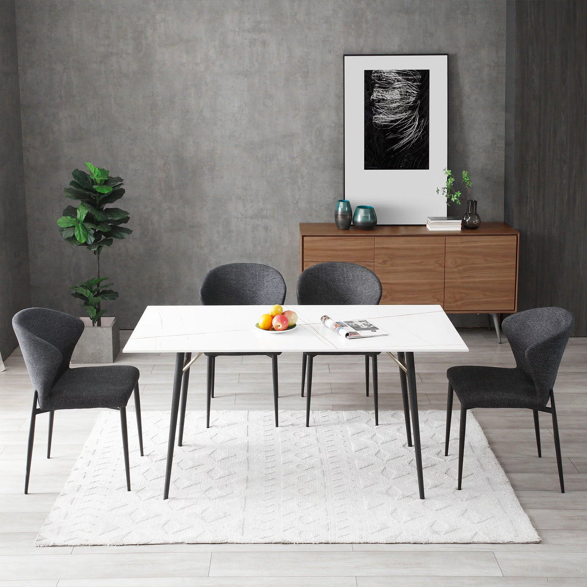 White Porcelain Top Dining Table U6923