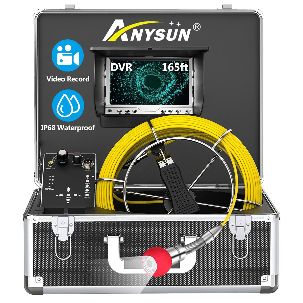 50m Drain Pipe Inspection Camera with 7 Inches LCD Monitor U8918