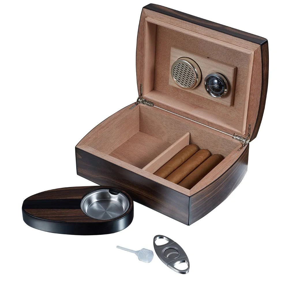 Wood Humidor Gift Set with Ashtray and Cutter H152