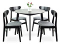 Set of 5 Solid Wood Dining Table and 4 Padded Seat Chairs Z8104