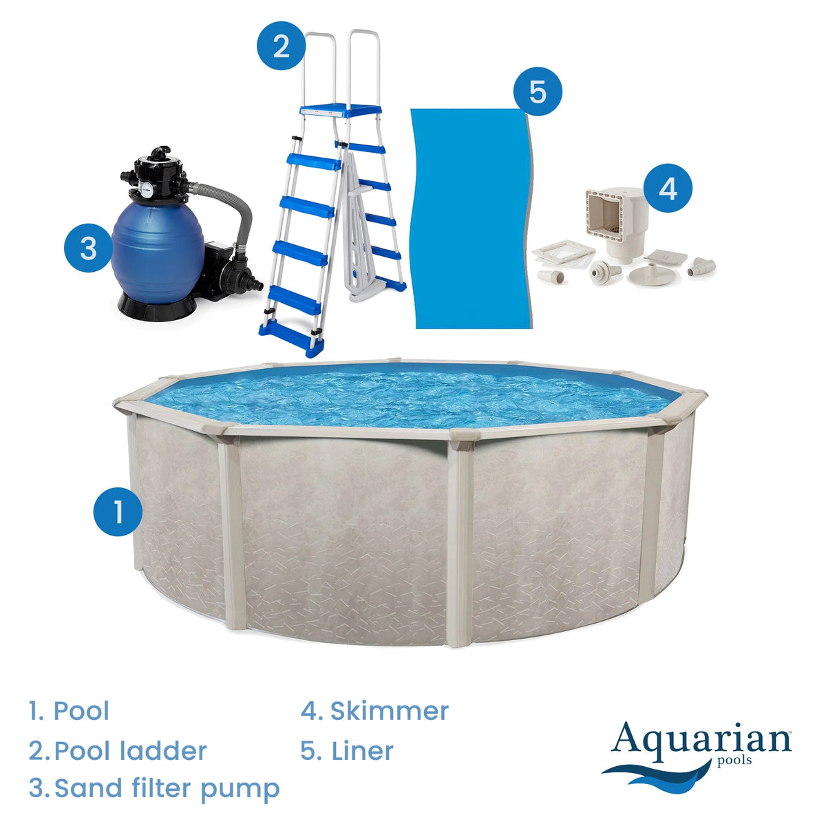 18'x52 Above Ground Pool with Filter, Ladder, Liner, Skimmer U97465