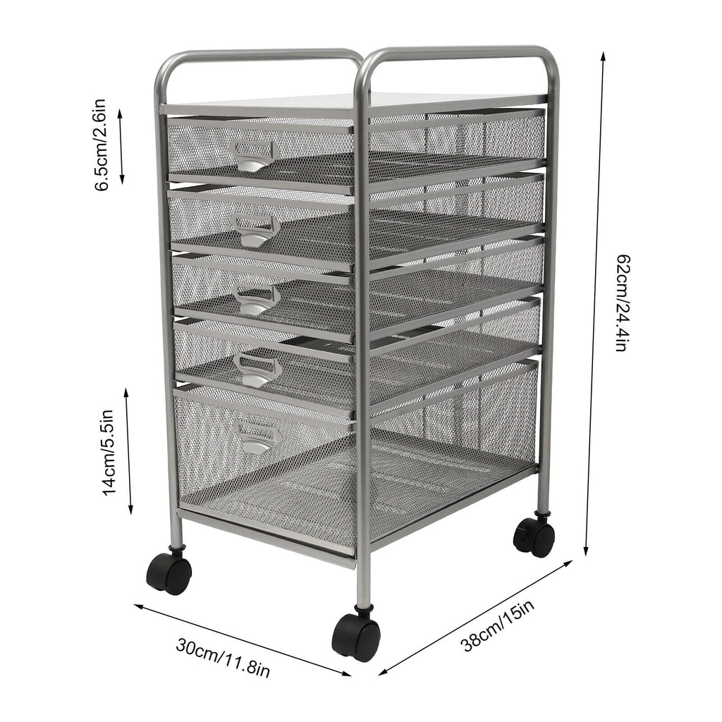Rolling File Storage Cart with 5 Drawers F637912