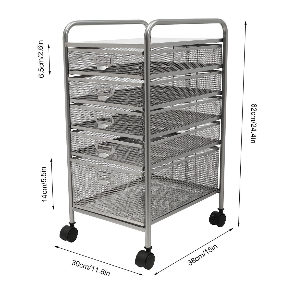 Rolling File Storage Cart with 5 Drawers F637912