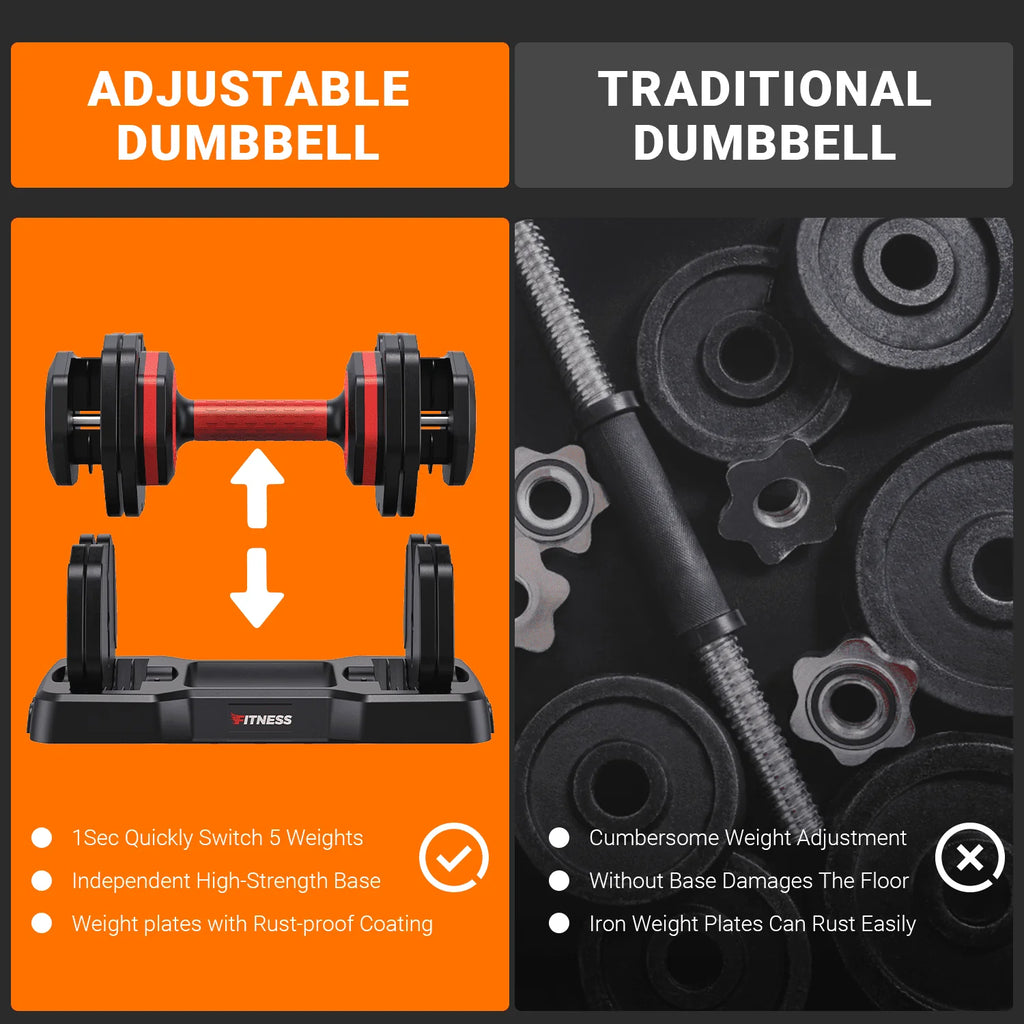 50lb Adjustable Dumbbells Set of 2 with Rack X179