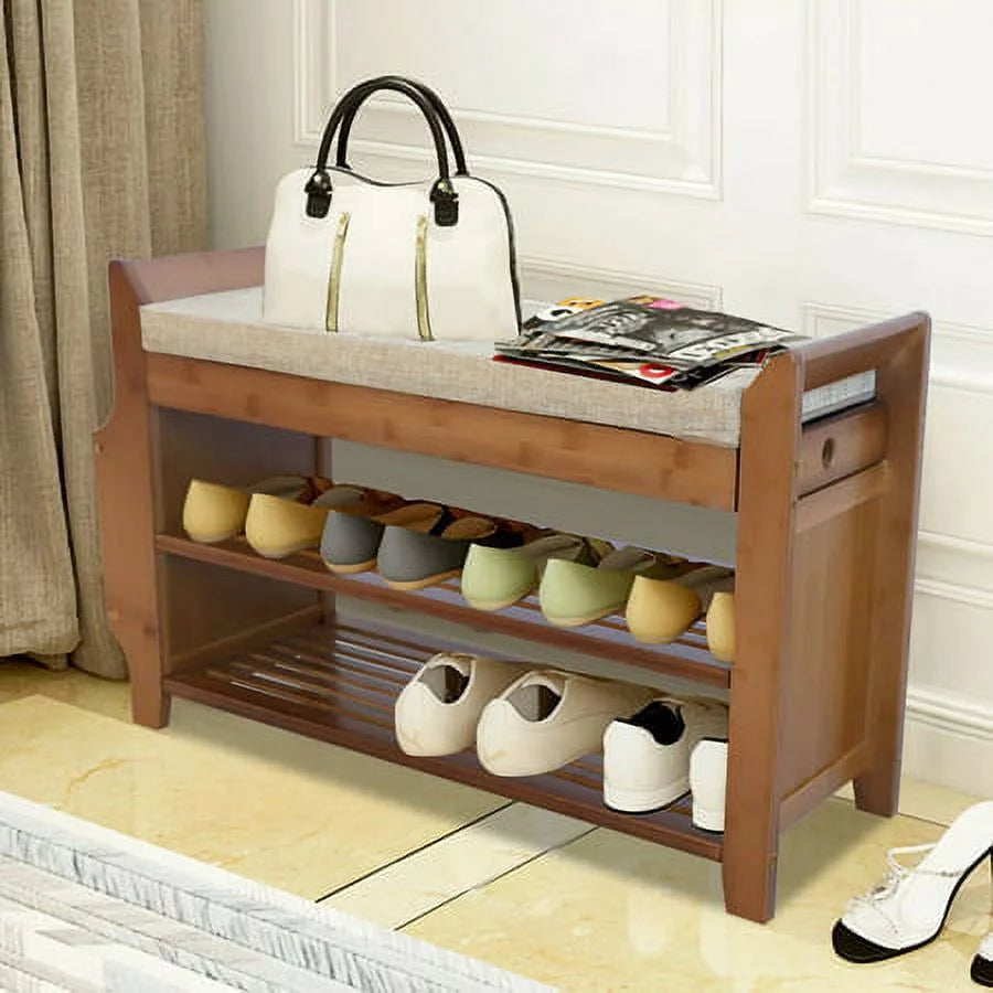 2 Tier Shoe Storage Bench with Drawer H72043