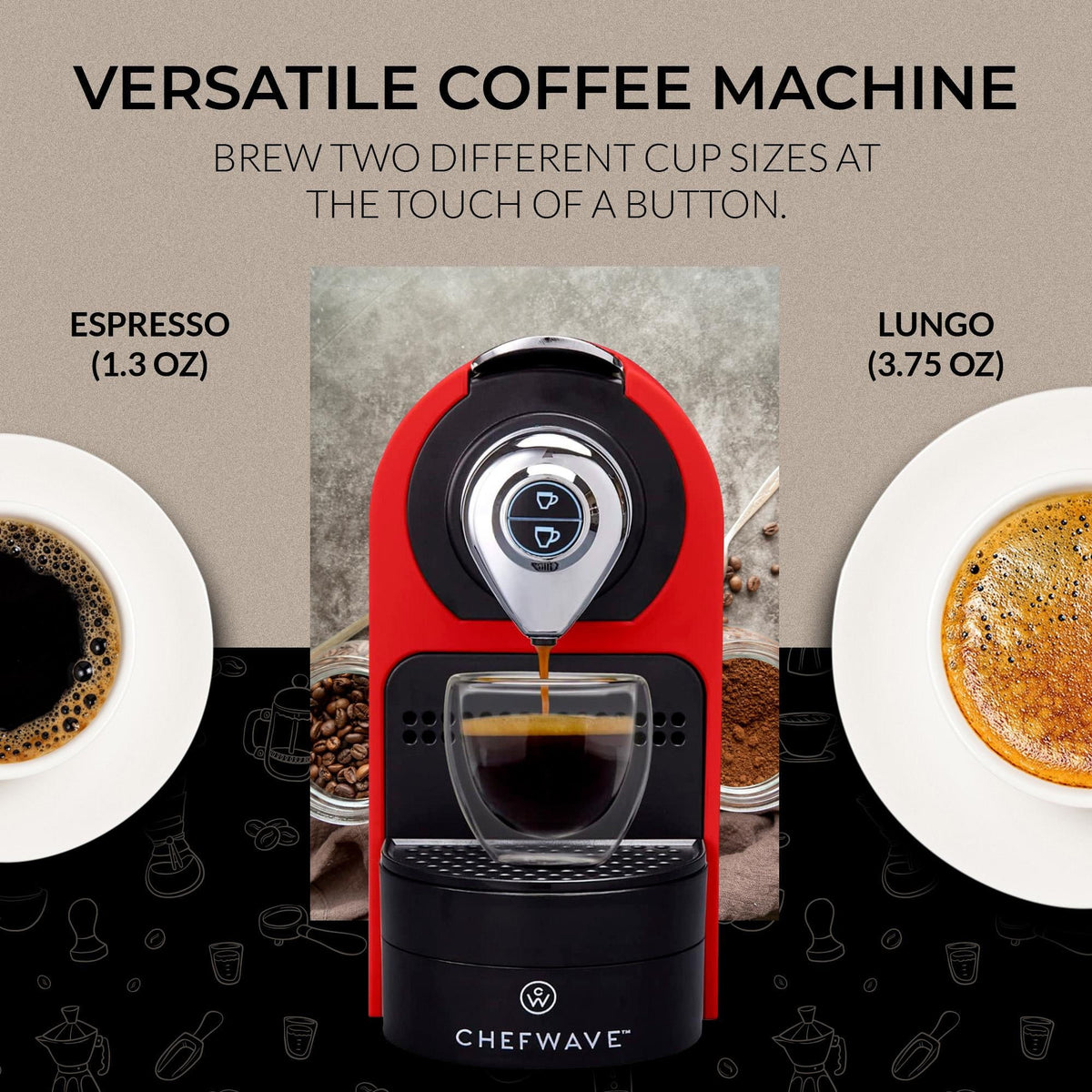 Espresso Machine with Capsules Holder and Cups A221533