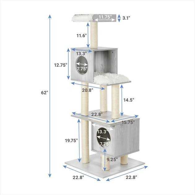 62-in Modern Cat Tree Condo A70886