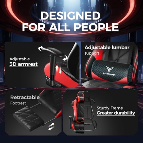 Cow Print Ergonomic Gaming Chair with Footrest Y306210