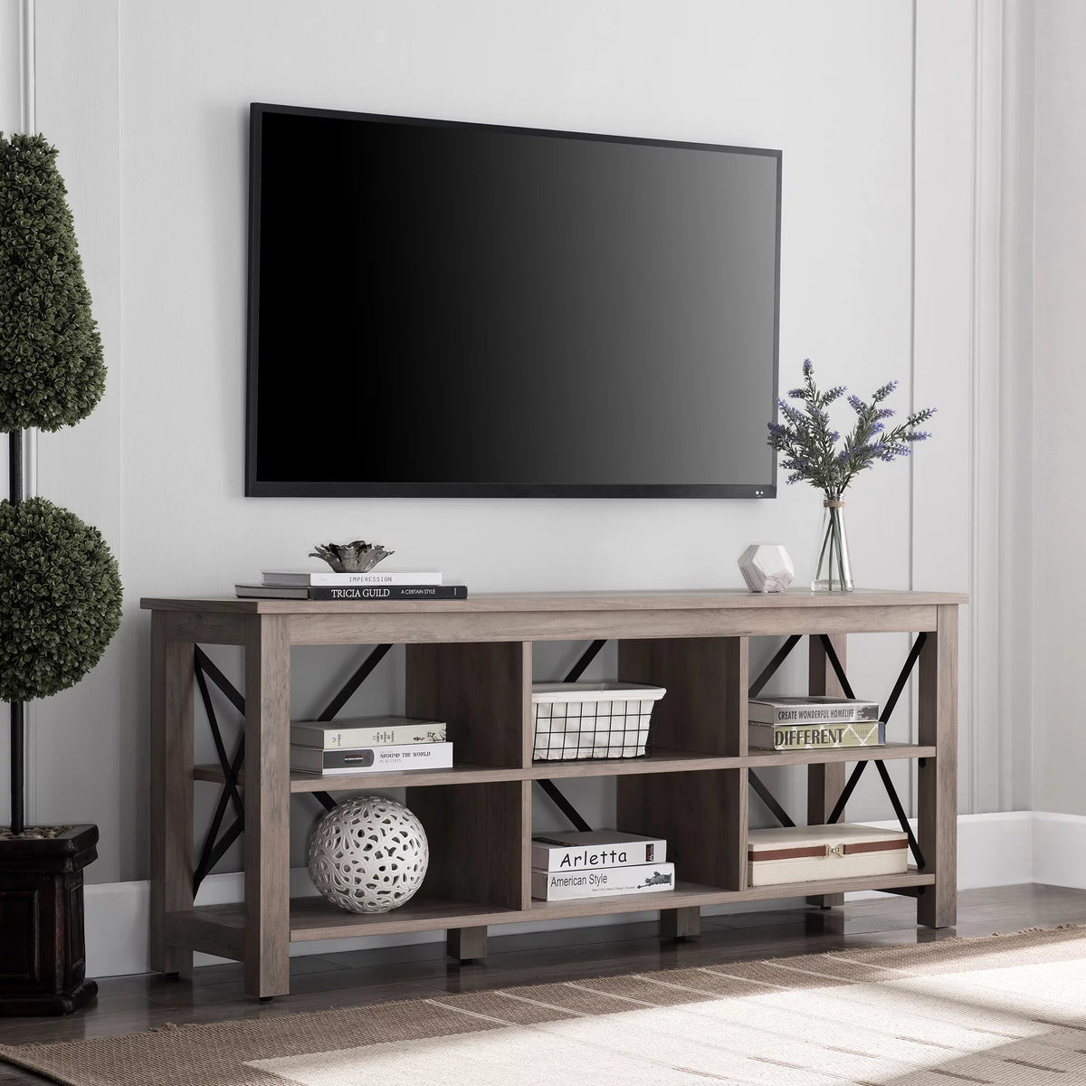 Gray Oak Rectangular TV Stand U522387