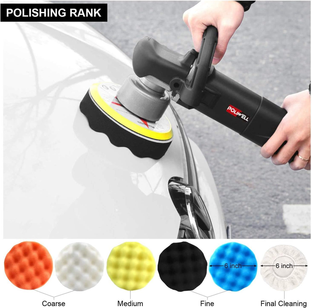 6 Inch Dual Action Random Orbital Polisher Kit with 5 Polishing Pads K753260