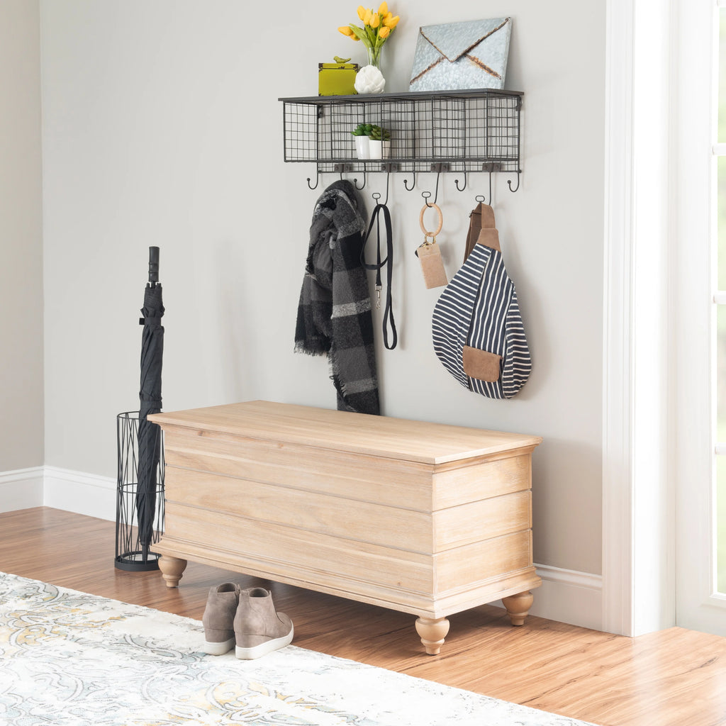 White Flip Top Cedar Storage Bench J95312