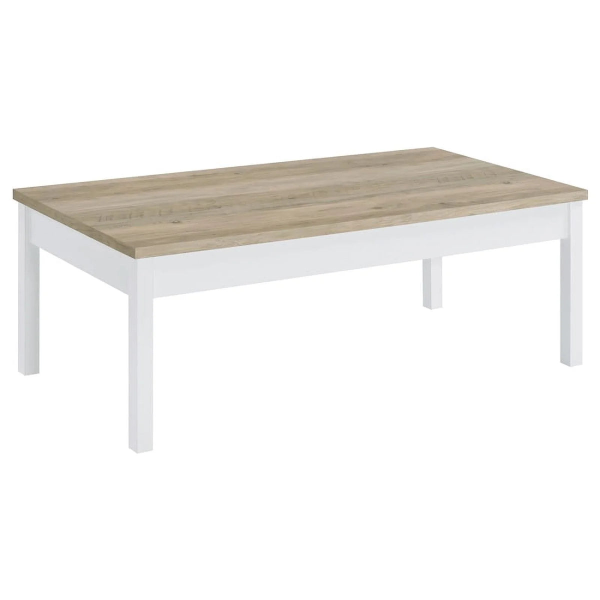 3-piece Pine and White Wood Coffee Table Set U9700