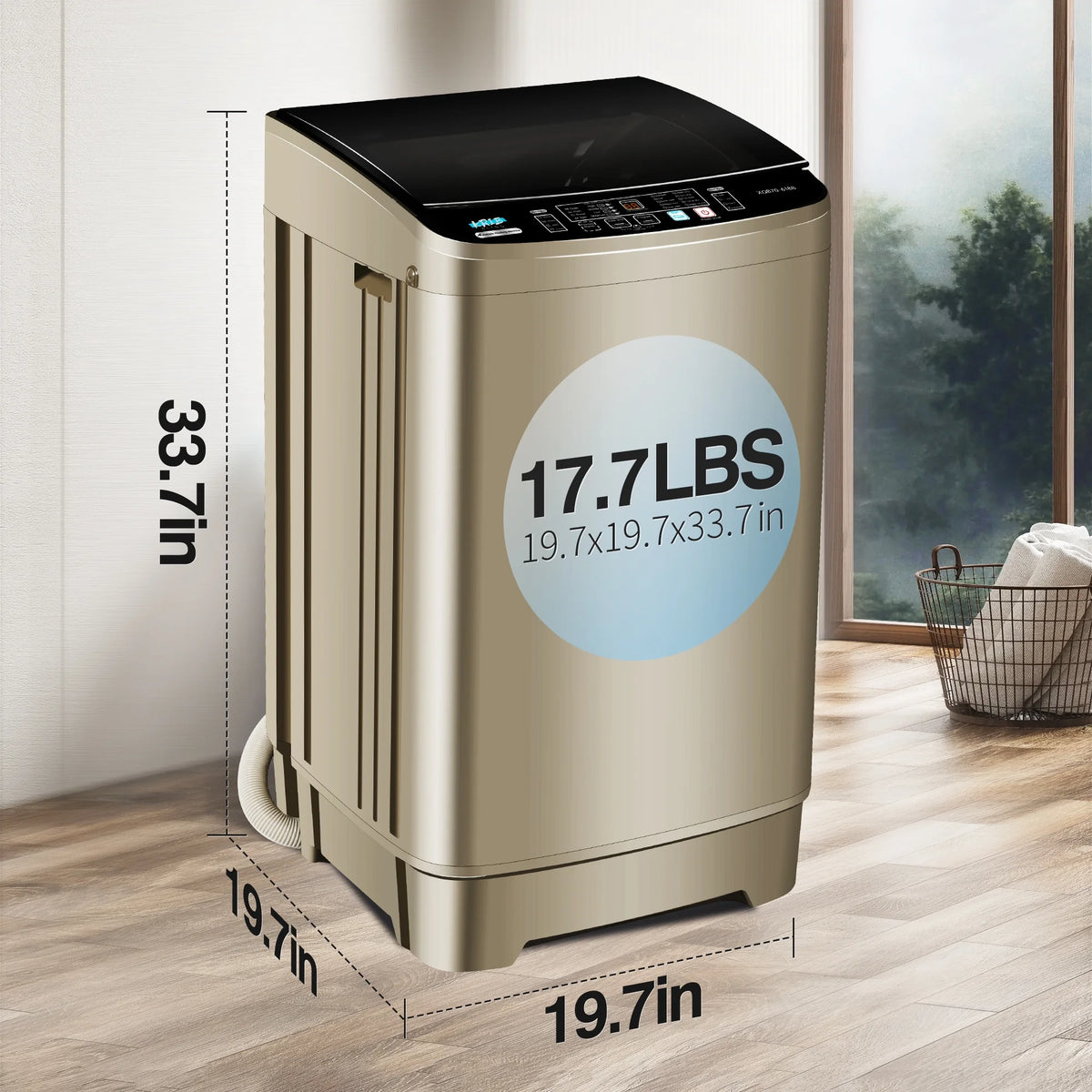 Portable 17.7 lbs Full Automatic Washing Machine H8752