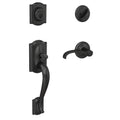 Matte Black Single Cylinder Door Handleset with Door Lever R156