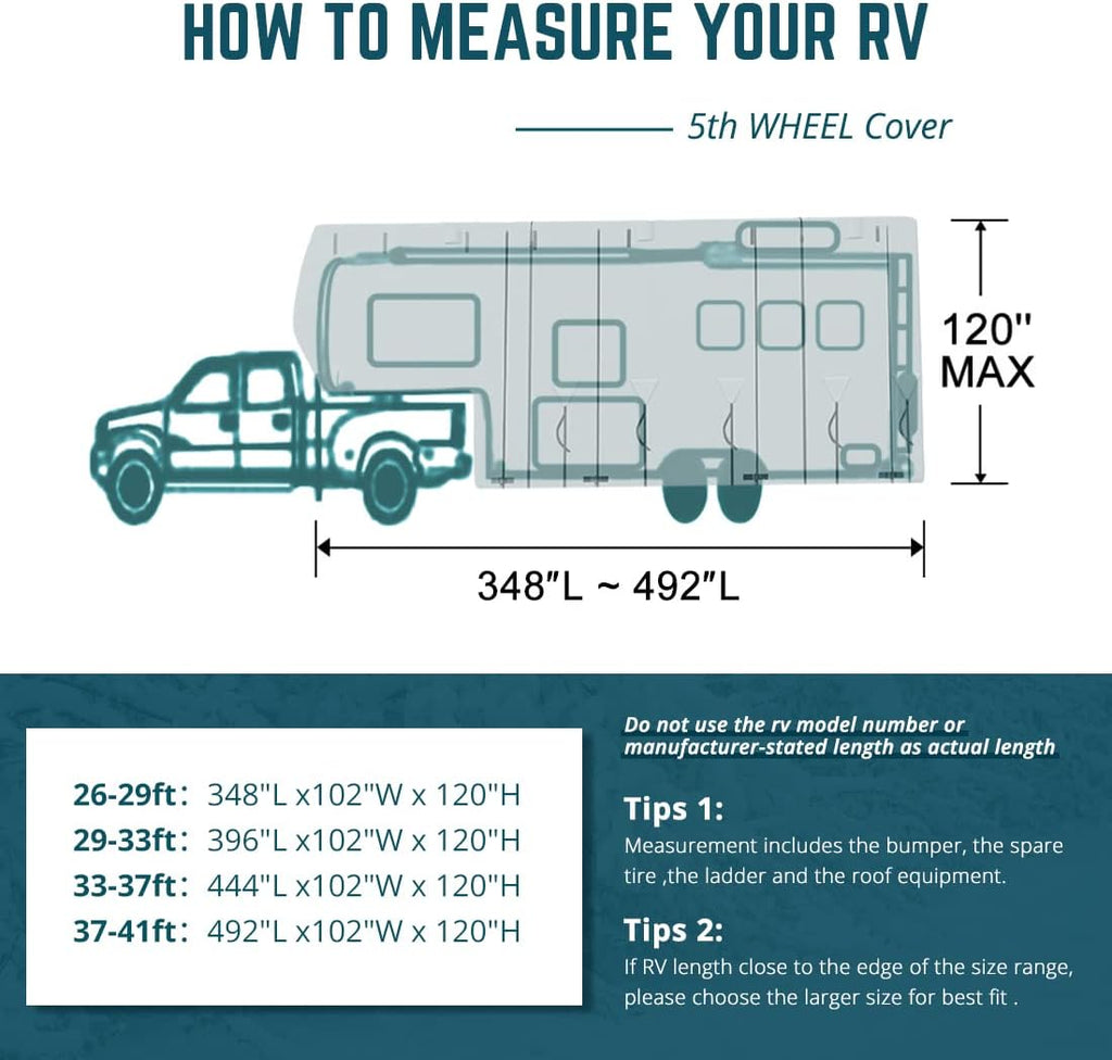 5 Layers RV Cover Fits 37'-41' Motorhome T240976
