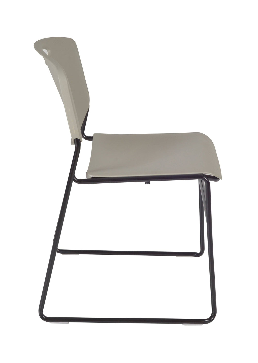 Cherry Square Breakroom Table & 4 Grey Stack Chairs F5946