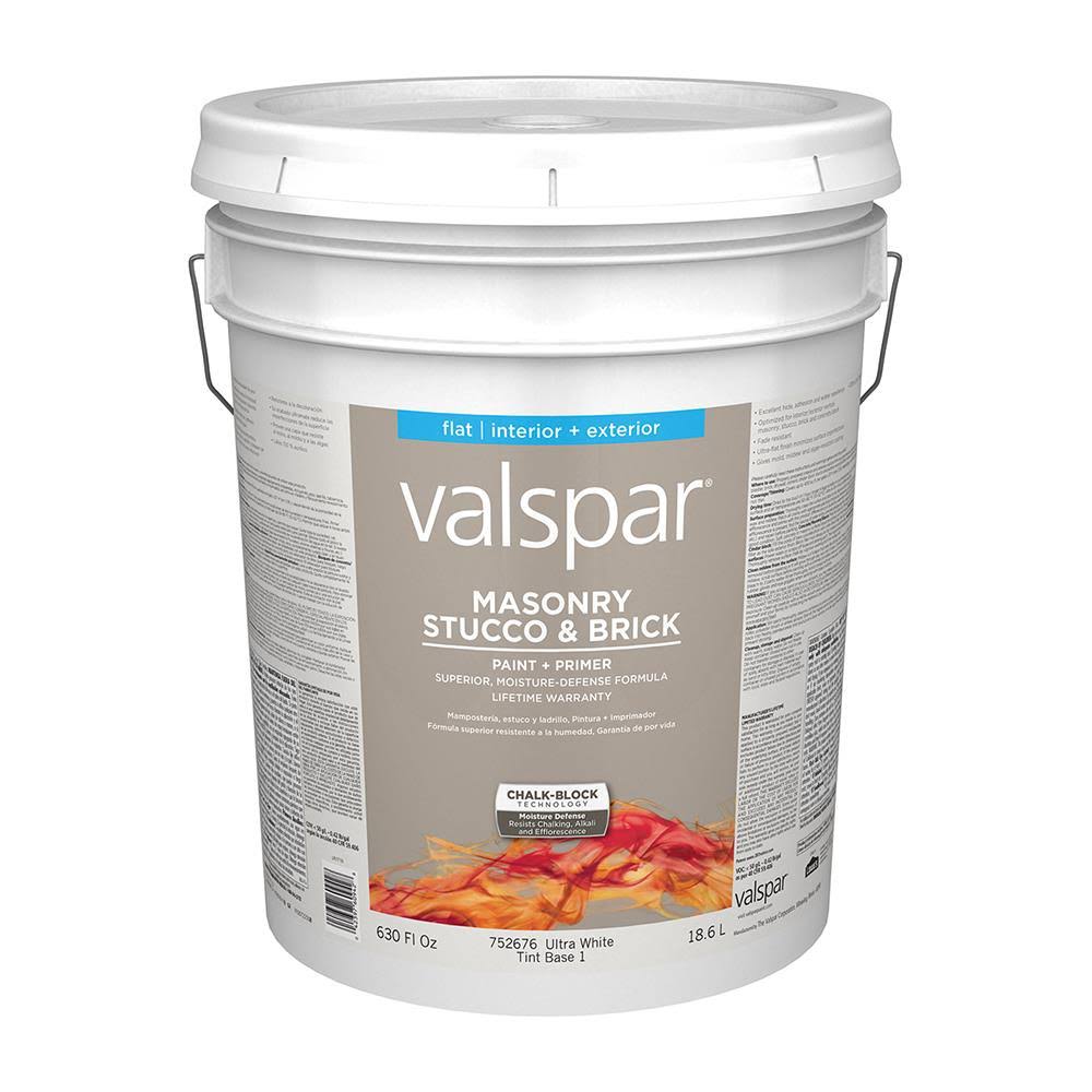 Tintable Flat Interior/Exterior Masonry Stucco & Brick Paint 5-Gallon W943993