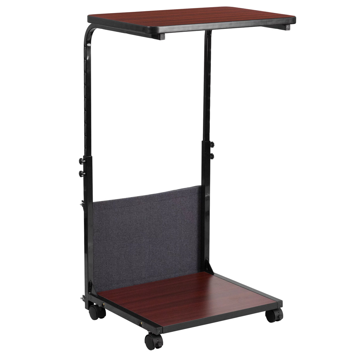 Mahogany Ergonomic Computer Desk with Removable Pouch E322