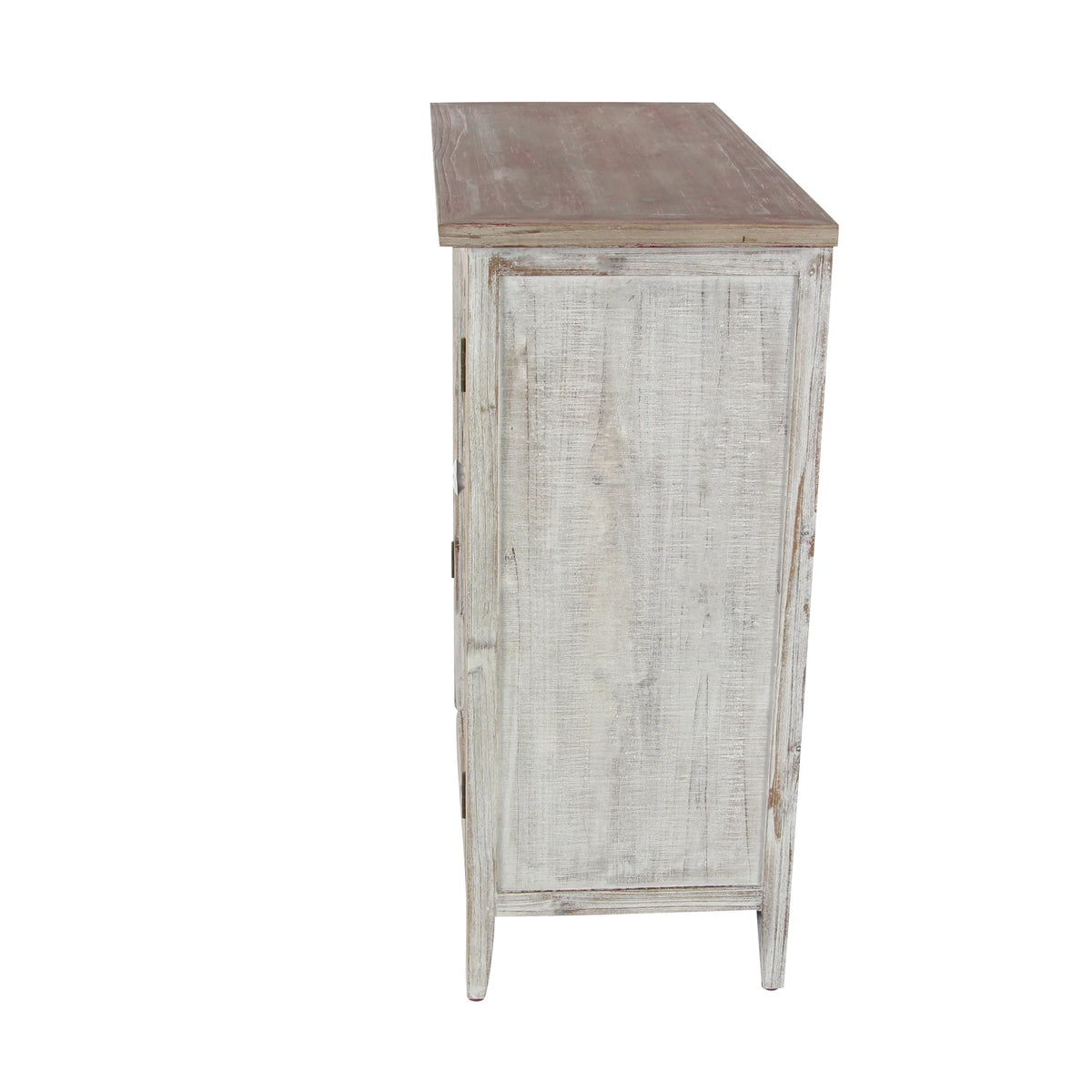 Light Brown Wood 1 Shelf 2 Door Geometric Cabinet R68220
