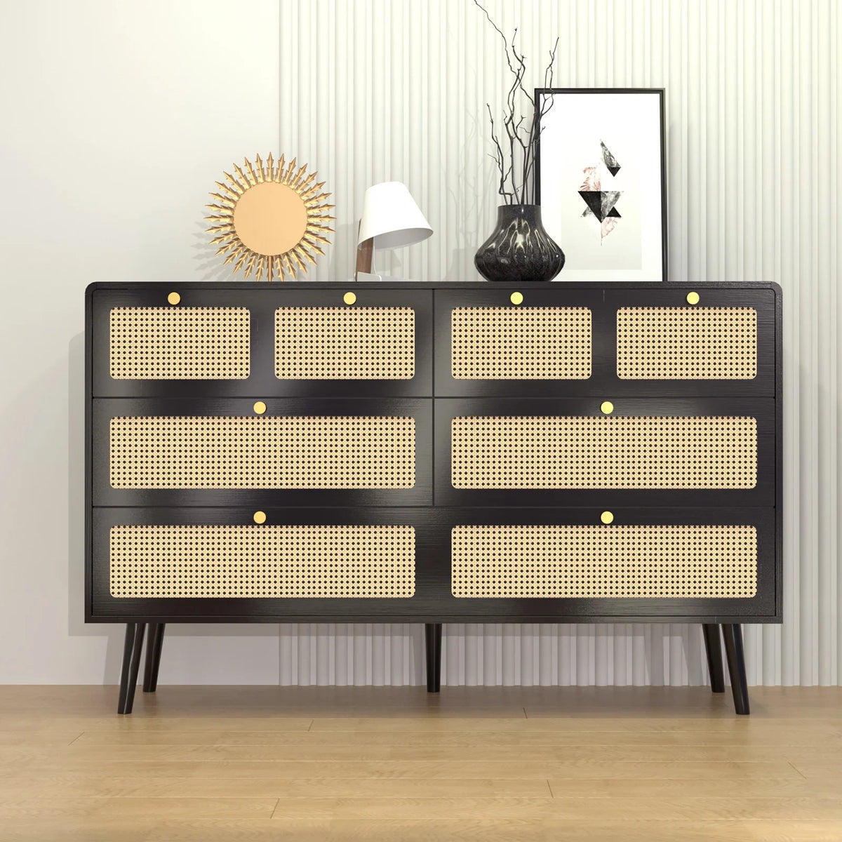 6 Drawer Rattan Wood Dresser P479822